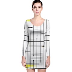 White Limits By Jandi Long Sleeve Bodycon Dress by Art2City