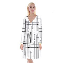 White Limits By Jandi Long Sleeve Velvet Front Wrap Dress by Art2City