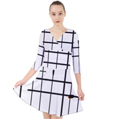 White Limits By Jandi Quarter Sleeve Front Wrap Dress by Art2City