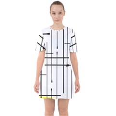 White Limits By Jandi Sixties Short Sleeve Mini Dress by Art2City