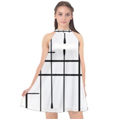 White Limits By Jandi Halter Neckline Chiffon Dress  by Art2City