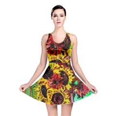 Sunflowers In Elizabeth House Reversible Skater Dress by bestdesignintheworld