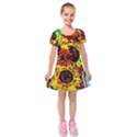 Sunflowers In Elizabeth House Kids  Short Sleeve Velvet Dress View1