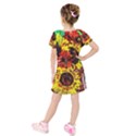 Sunflowers In Elizabeth House Kids  Short Sleeve Velvet Dress View2