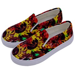 Sunflowers In Elizabeth House Kids  Canvas Slip Ons by bestdesignintheworld