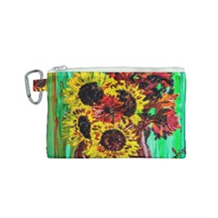 Sunflowers In Elizabeth House Canvas Cosmetic Bag (small) by bestdesignintheworld