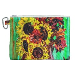 Sunflowers In Elizabeth House Canvas Cosmetic Bag (xl) by bestdesignintheworld