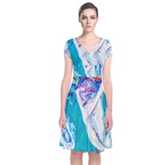 Marine On Balboa Island Short Sleeve Front Wrap Dress by bestdesignintheworld