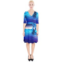 Rolling Waves Wrap Up Cocktail Dress by Sapixe