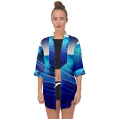 Rolling Waves Open Front Chiffon Kimono