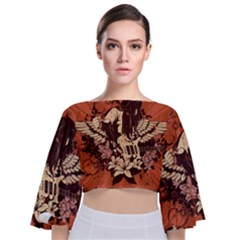 Rock Music Moves Me Tie Back Butterfly Sleeve Chiffon Top