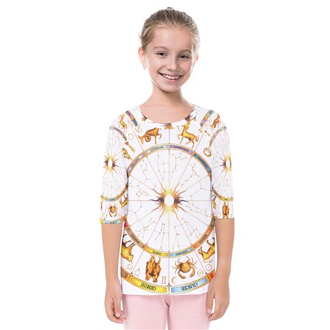 Zodiac  Institute Of Vedic Astrology Kids  Quarter Sleeve Raglan Tee by Sapixe