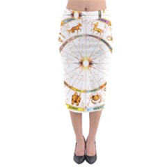 Zodiac  Institute Of Vedic Astrology Midi Pencil Skirt by Sapixe