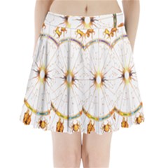 Zodiac  Institute Of Vedic Astrology Pleated Mini Skirt by Sapixe