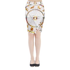 Zodiac  Institute Of Vedic Astrology Midi Wrap Pencil Skirt by Sapixe