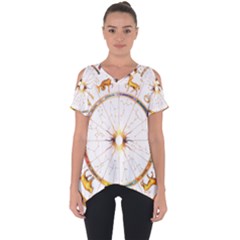 Zodiac  Institute Of Vedic Astrology Cut Out Side Drop Tee by Sapixe