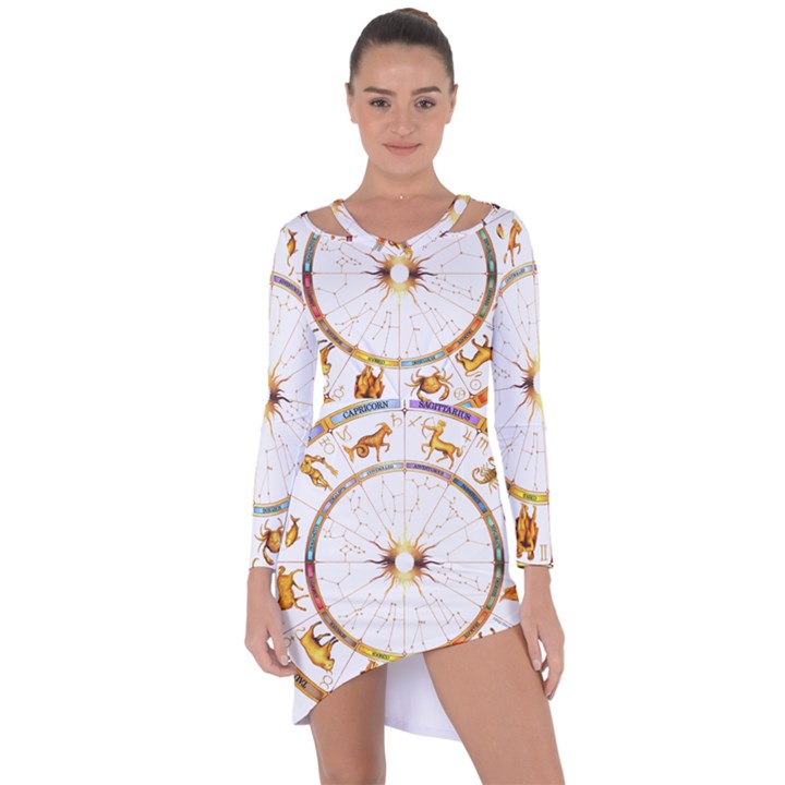 Zodiac  Institute Of Vedic Astrology Asymmetric Cut-Out Shift Dress