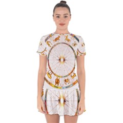 Zodiac  Institute Of Vedic Astrology Drop Hem Mini Chiffon Dress by Sapixe