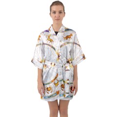 Zodiac  Institute Of Vedic Astrology Quarter Sleeve Kimono Robe by Sapixe