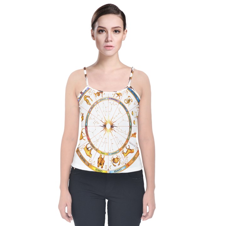 Zodiac  Institute Of Vedic Astrology Velvet Spaghetti Strap Top