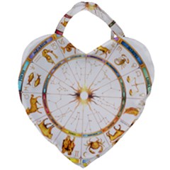 Zodiac  Institute Of Vedic Astrology Giant Heart Shaped Tote by Sapixe