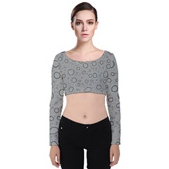 Water Glass Pattern Drops Wet Velvet Crop Top