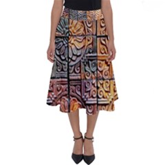 Wooden Blocks Detail Perfect Length Midi Skirt by Sapixe