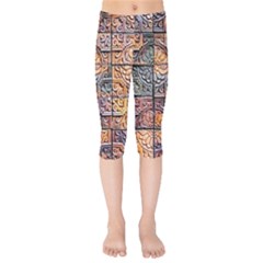 Wooden Blocks Detail Kids  Capri Leggings  by Sapixe