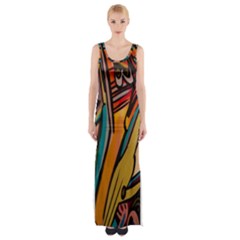 Vivid Colours Maxi Thigh Split Dress by Sapixe