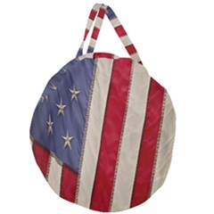 Usa Flag Giant Round Zipper Tote by Sapixe