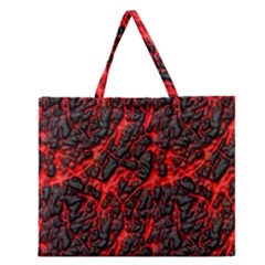 Volcanic Textures Zipper Large Tote Bag by Sapixe