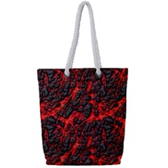 Volcanic Textures Full Print Rope Handle Tote (small) by Sapixe