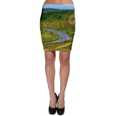 Cliff Coast Road Landscape Travel Bodycon Skirt by Sapixe