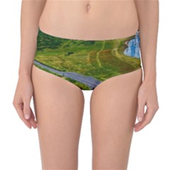 Cliff Coast Road Landscape Travel Mid-waist Bikini Bottoms by Sapixe