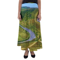 Cliff Coast Road Landscape Travel Flared Maxi Skirt by Sapixe