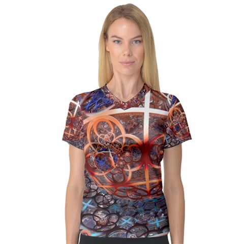 Complexity Chaos Structure V-neck Sport Mesh Tee by Sapixe