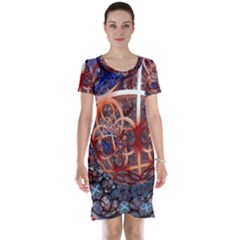 Complexity Chaos Structure Short Sleeve Nightdress by Sapixe