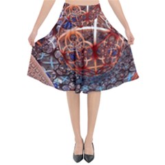 Complexity Chaos Structure Flared Midi Skirt by Sapixe