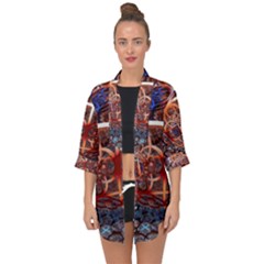 Complexity Chaos Structure Open Front Chiffon Kimono by Sapixe