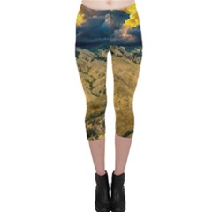 Hills Countryside Landscape Nature Capri Leggings  by Sapixe