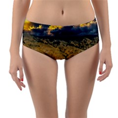 Hills Countryside Landscape Nature Reversible Mid-waist Bikini Bottoms by Sapixe