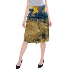 Hills Countryside Landscape Nature Midi Beach Skirt by Sapixe