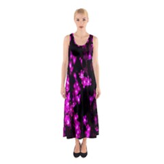 Abstract Background Purple Bright Sleeveless Maxi Dress by Sapixe