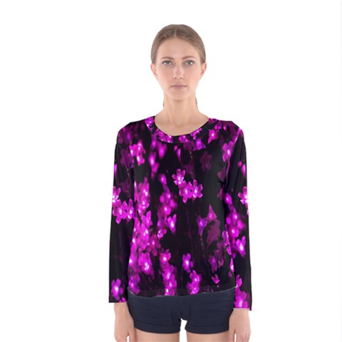 Abstract Background Purple Bright Women s Long Sleeve Tee by Sapixe