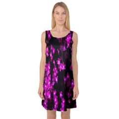 Abstract Background Purple Bright Sleeveless Satin Nightdress by Sapixe