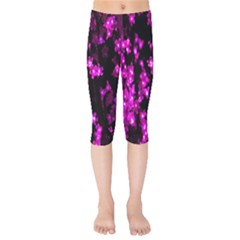 Abstract Background Purple Bright Kids  Capri Leggings  by Sapixe