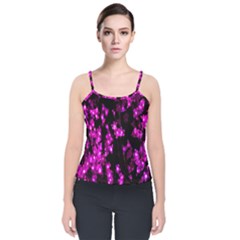 Abstract Background Purple Bright Velvet Spaghetti Strap Top