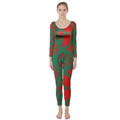 Christmas Background Long Sleeve Catsuit by Sapixe