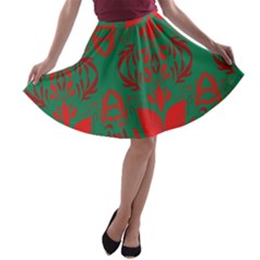 Christmas Background A-line Skater Skirt