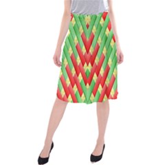 Christmas Geometric 3d Design Midi Beach Skirt by Sapixe